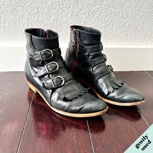 Modern Vice black leather Jett boots 37½